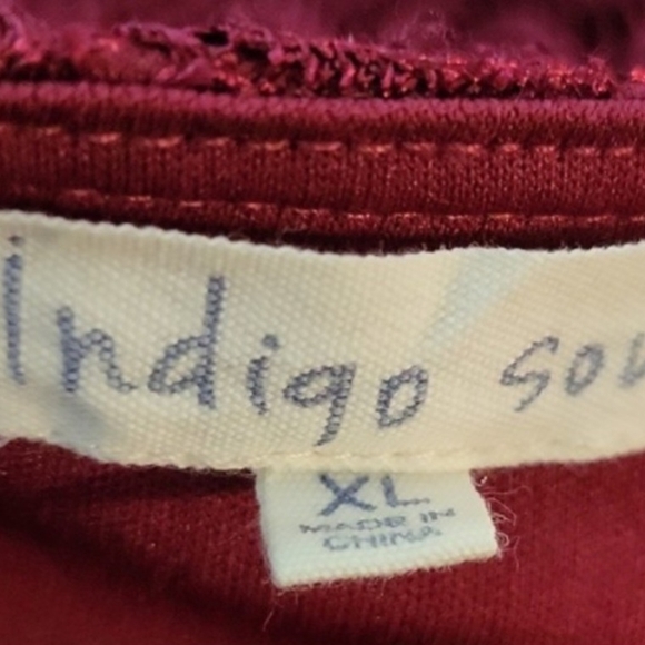 Indigo Soul 3,/4 sleeve blouse, lace sleeves, lined inside size XL - Picture 7 of 8